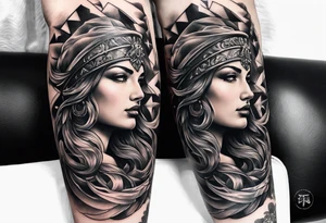 Forearm tattoo god of justice tattoo idea