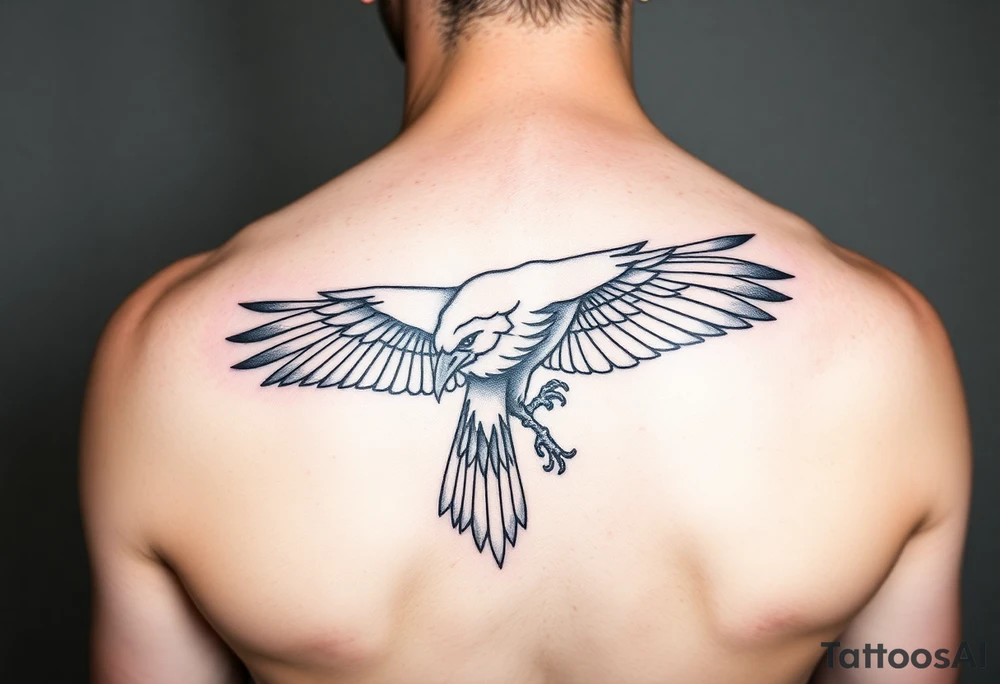 Geometric crow tattoo idea