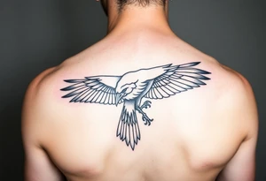 Geometric crow tattoo idea