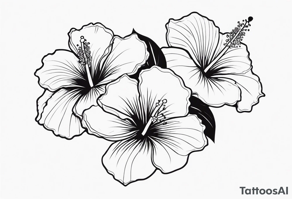 Hibiscus flowers tattoo idea
