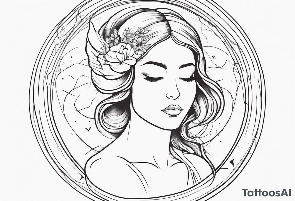 Resurrection Beautiful woman rising from her dead self to inner peace and self-love ethereal tattoo idea