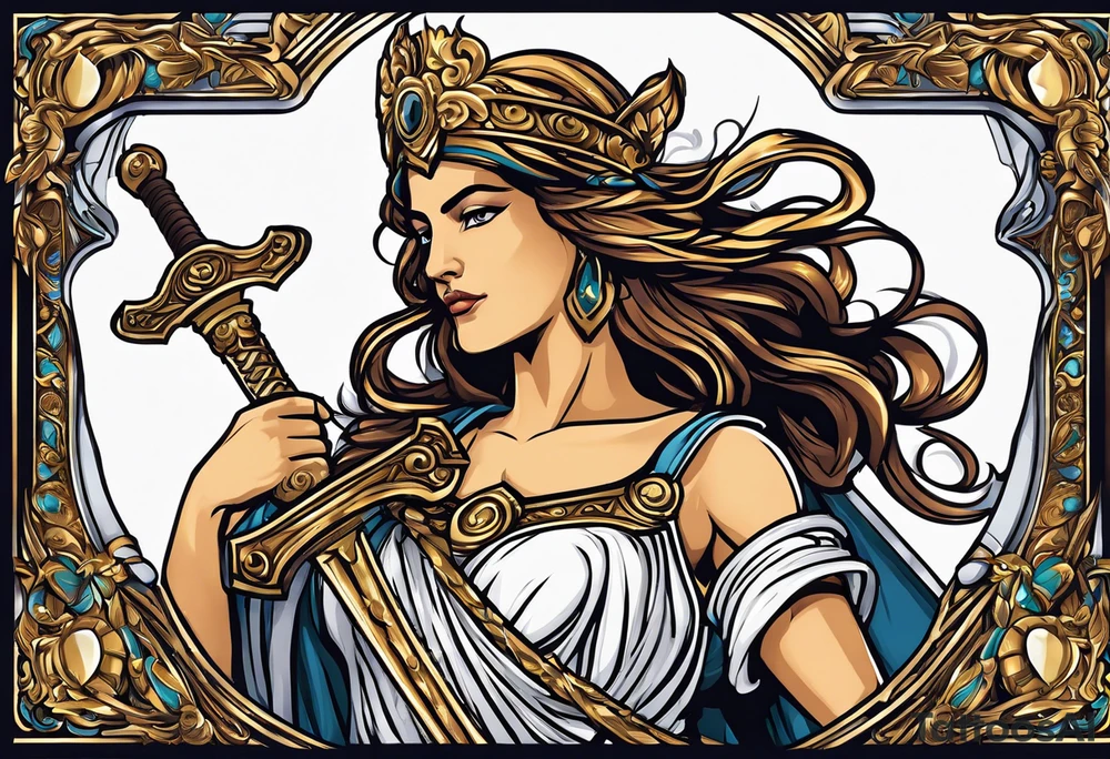 Iustitia is the Roman goddess personifying justice,(a sword ready to strike the guilty) is a symbol.The scale is a symbol of measurement, consideration, judgment, judgment, balance, balance, justice, and smart insight,Blindfold tattoo idea