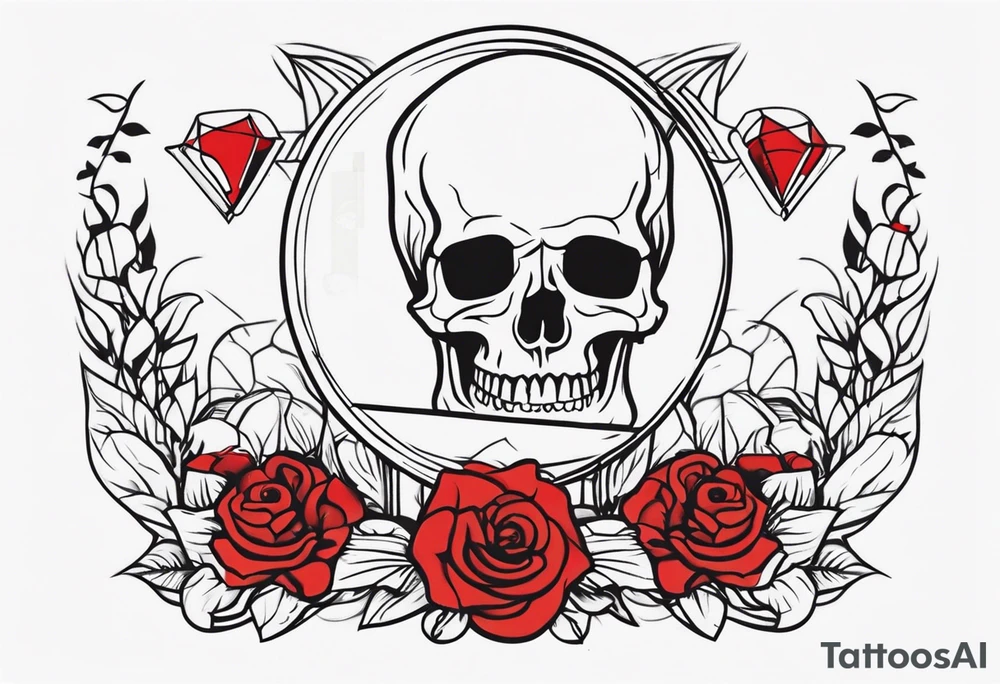 Hour glass skull on bottom tattoo idea