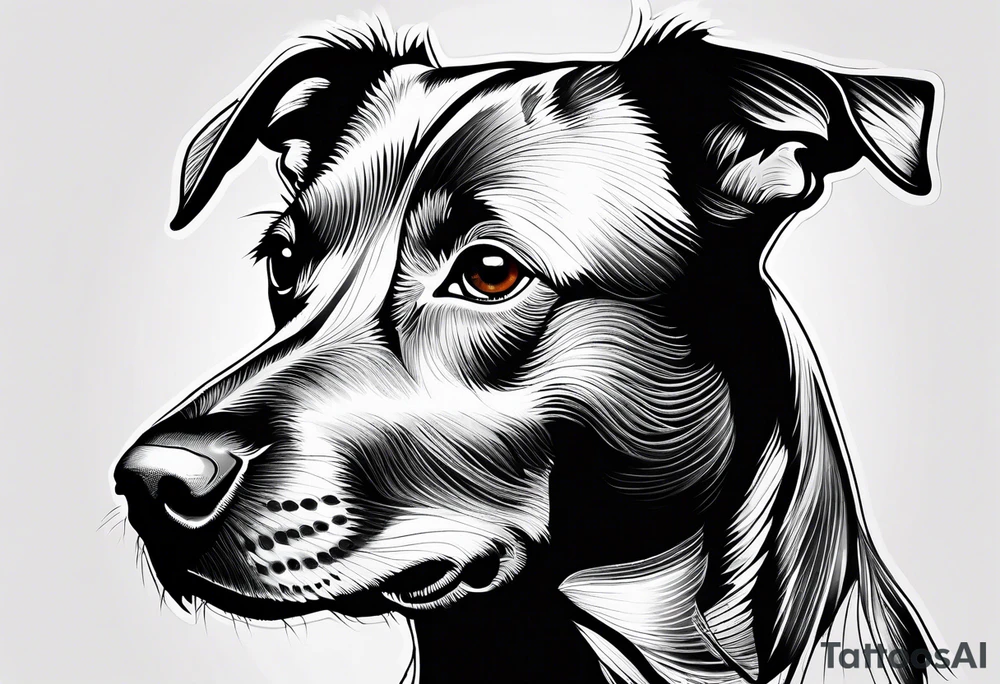 Koolie cross kelpie portrait tattoo idea