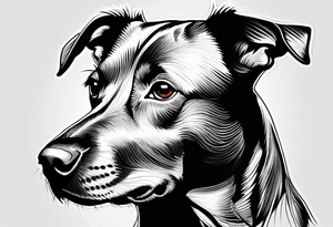 Koolie cross kelpie portrait tattoo idea