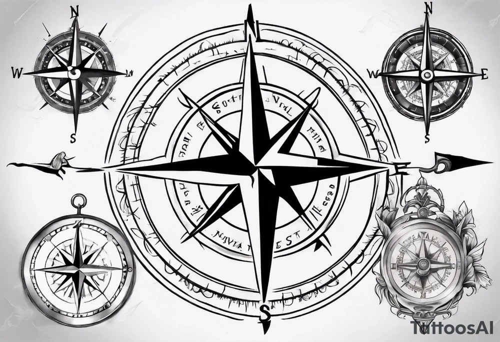Compass A north R east tattoo idea