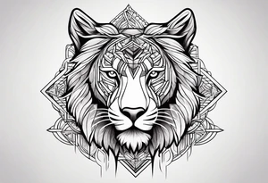 Create a tattoo that shows strength and courage and love tattoo idea