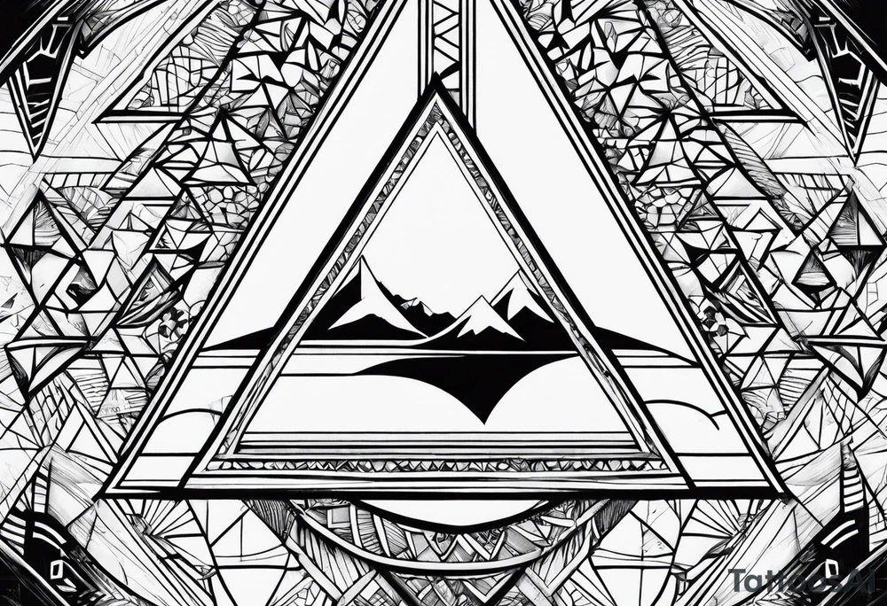 psychedelic triangles tattoo idea