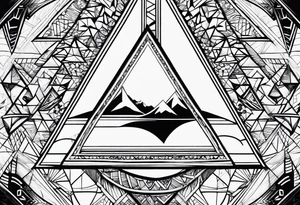 psychedelic triangles tattoo idea