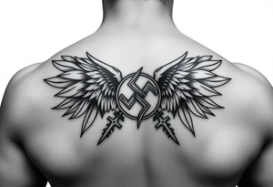 generate tattoos that are exactly similar to nazi prison gang ones, no imperfections and PNG format, no body, just black and white. tattoo idea