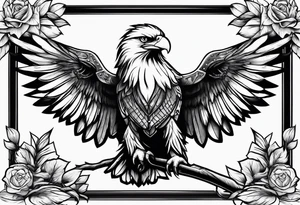 eagle and a female cardinal in a recliner tattoo idea