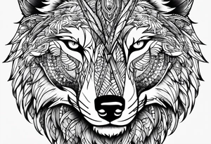 Wolf turkish brave wild sword tattoo idea