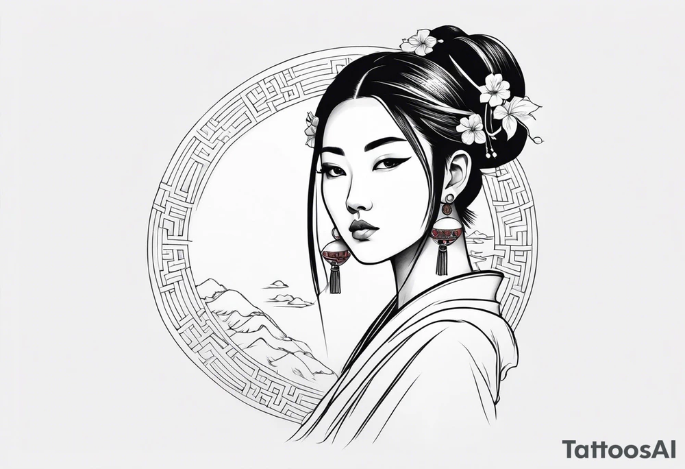 chinese girl tattoo idea