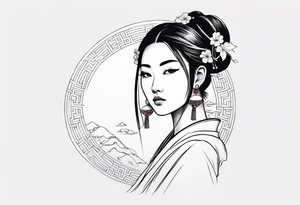 chinese girl tattoo idea