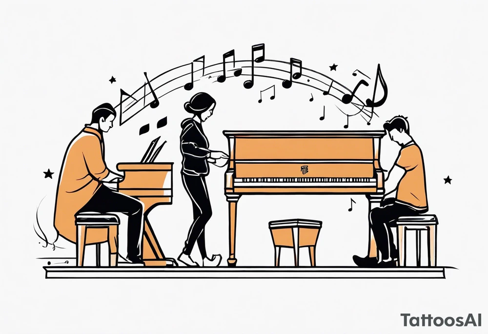 MUSIC LIFE FAMILY PIANO tattoo idea