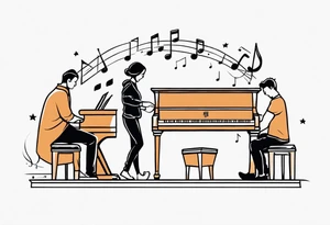 MUSIC LIFE FAMILY PIANO tattoo idea