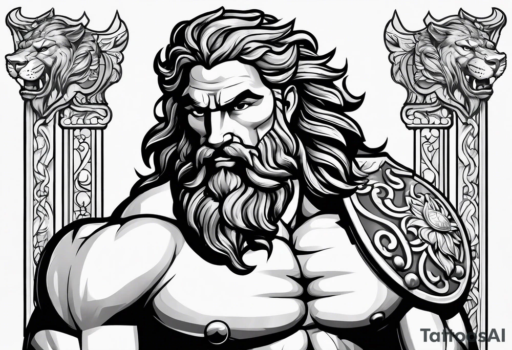 Hercules with a lion head for the bicep tattoo idea