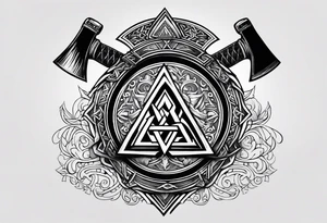 Valhalla valknut shield axe tattoo idea