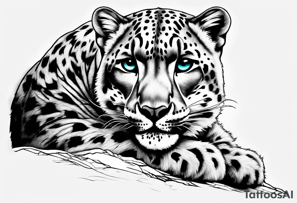 Snow leopard tattoo idea