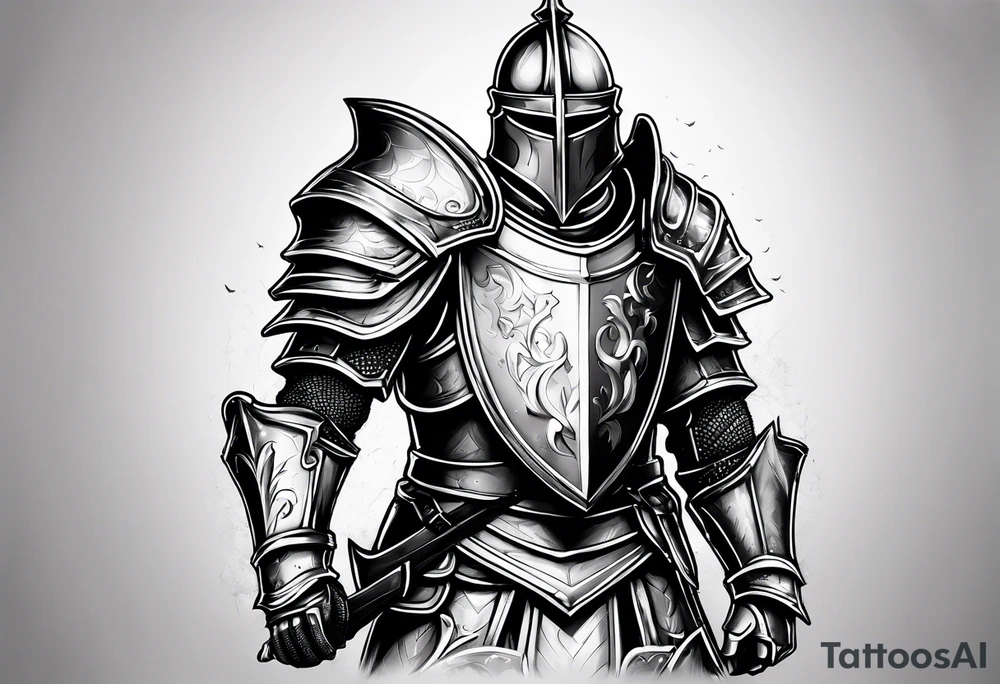 knight with heavy armor tattoo idea