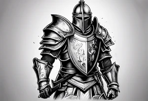 knight with heavy armor tattoo idea