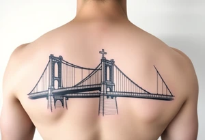 Brooklyn Bridge with St Michael tattoo idea