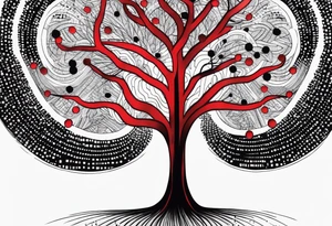 Red-black tree with binary code tattoo idea