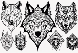 wolf head tattoo idea