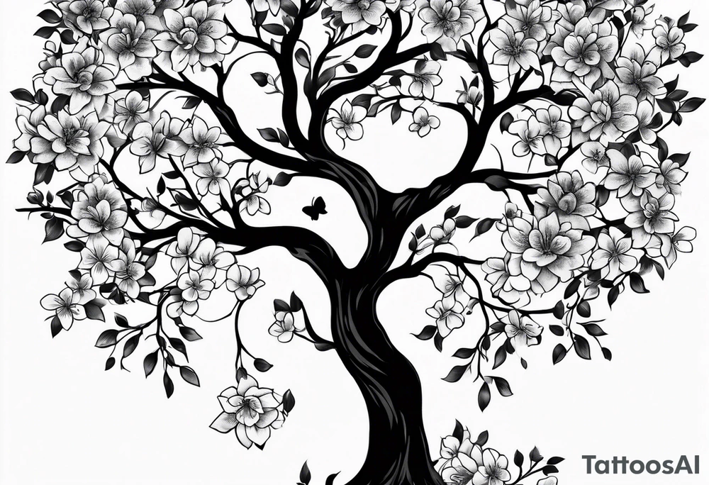 blossom tree tattoo idea