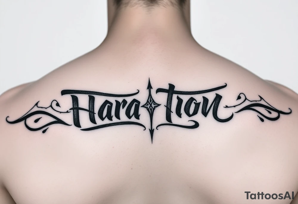 dark calligraphy tattoo idea