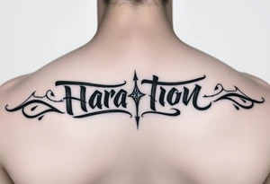 dark calligraphy tattoo idea