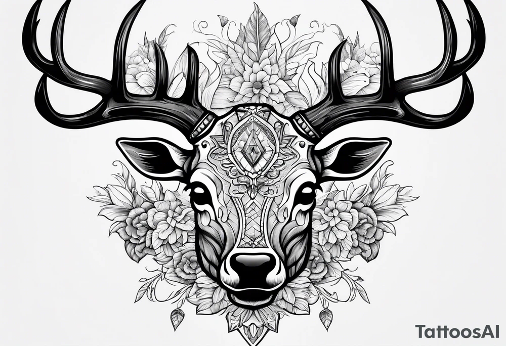 Deer skull tattoo idea