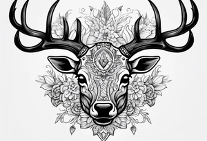 Deer skull tattoo idea