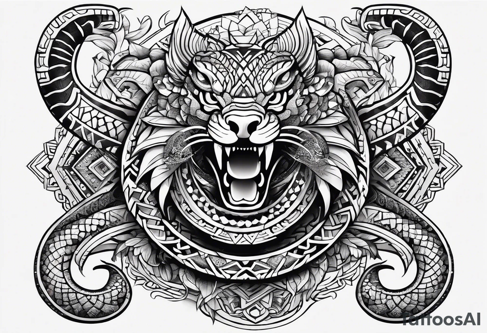 Aztec snake tattoo idea