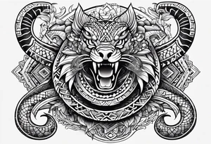 Aztec snake tattoo idea