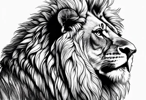 lion close up tattoo idea