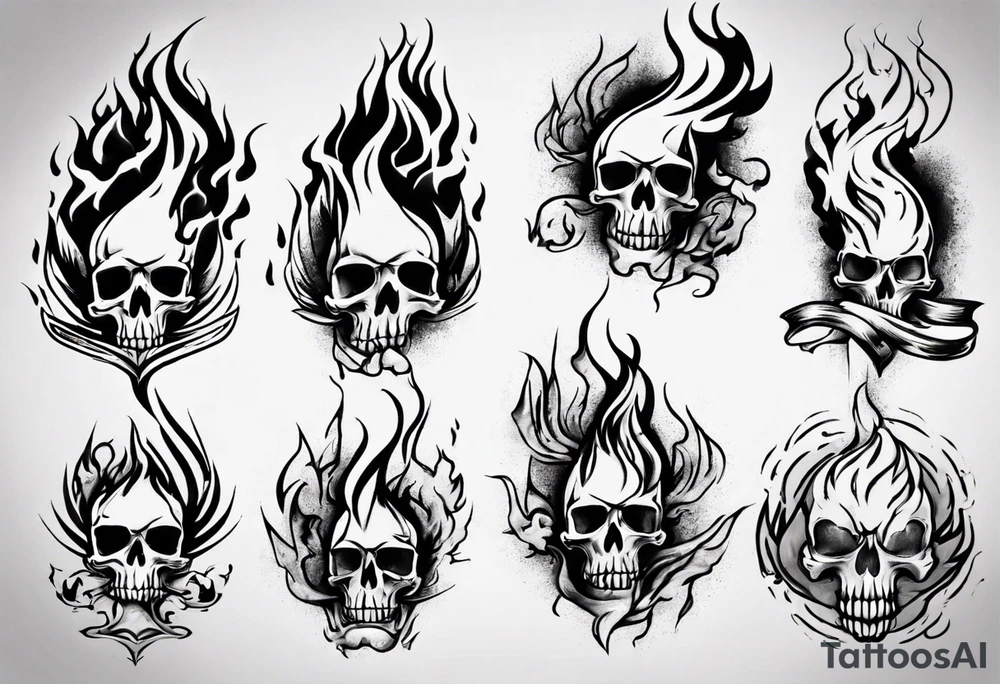 smoke fire tattoo idea