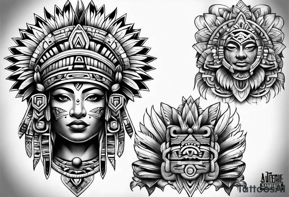 aztec 
sleeve tattoo idea