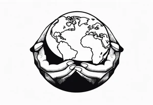 Strong holding up earth tattoo idea