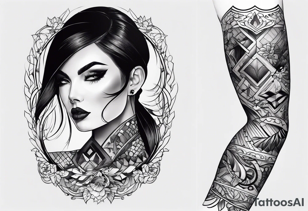 tattoo fool sleeve, broken mask tattoo idea