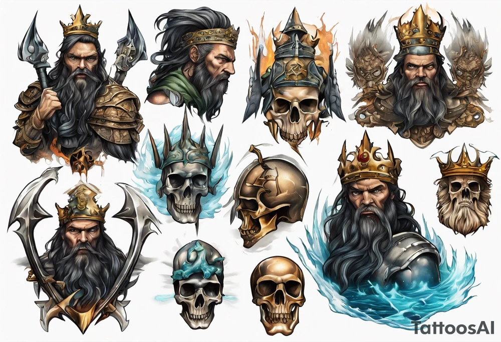 Atlantis king going to war tattoo idea