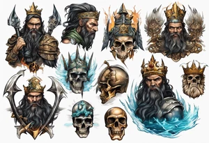 Atlantis king going to war tattoo idea