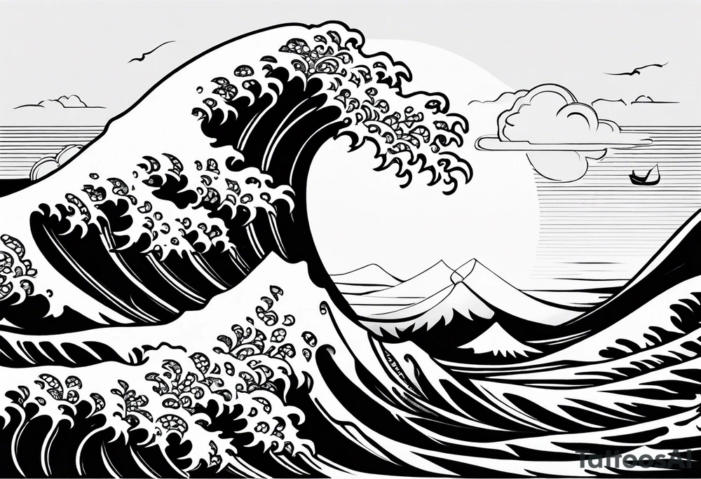 waves background tattoo idea