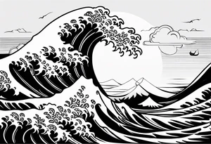 waves background tattoo idea