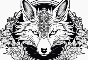 a kitsune with 6 eyes tattoo idea