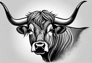 Texas Long horn with IR on the forehead tattoo idea