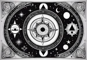 Astrology, Cancer & Aquarius, Natal Chart, angelic, vision, planetary, yin yang, the moon, spiritual third eye, mystical armband tattoo idea