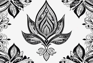 pointed leaf, with maori style tattoo idea