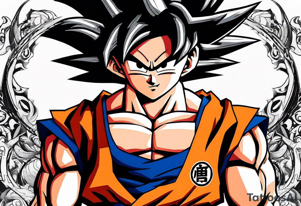 Son Goku with wings tattoo idea