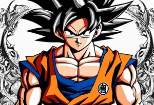 Son Goku with wings tattoo idea